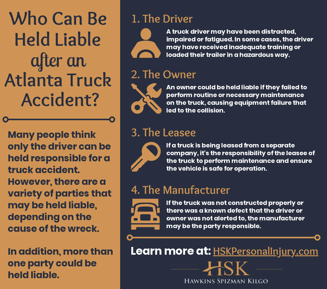 Who Can Be Held Liable in an Atlanta Truck Accident infographic