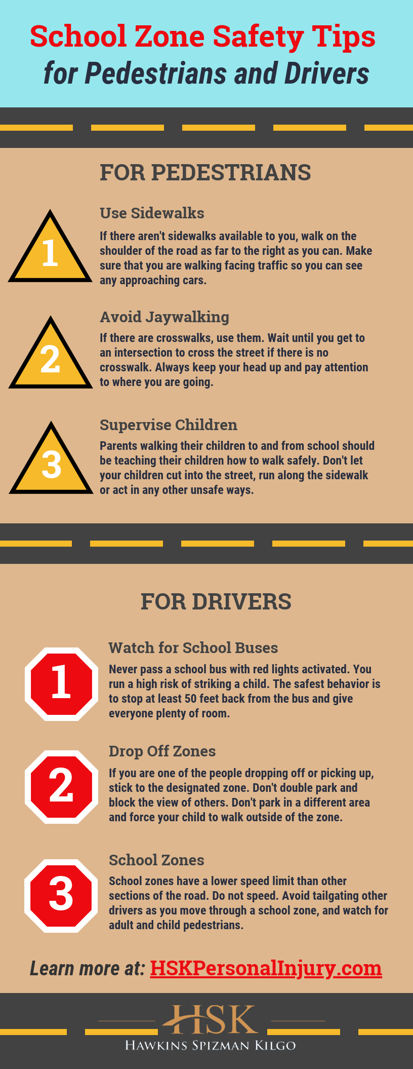 School Zone Safety Tips for Pedestrians and Drivers infographic